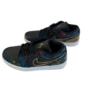 NWOB! Air Jordan 1 Low Multi Snakeskin Print Men's 7 1/2